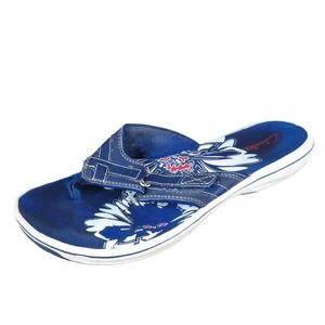 Clarks Brinkley Sea‎ Women Size 8 Blue Synthetic Thong Sandals Casual Comfort